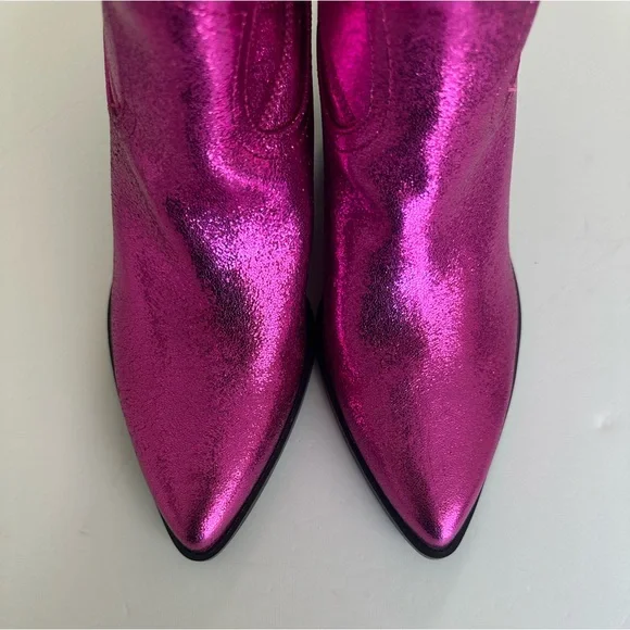 Nine West Western Pink Metallic Keeks boots size 8.5
Metallic cowboy boots - Picture 5 of 11
